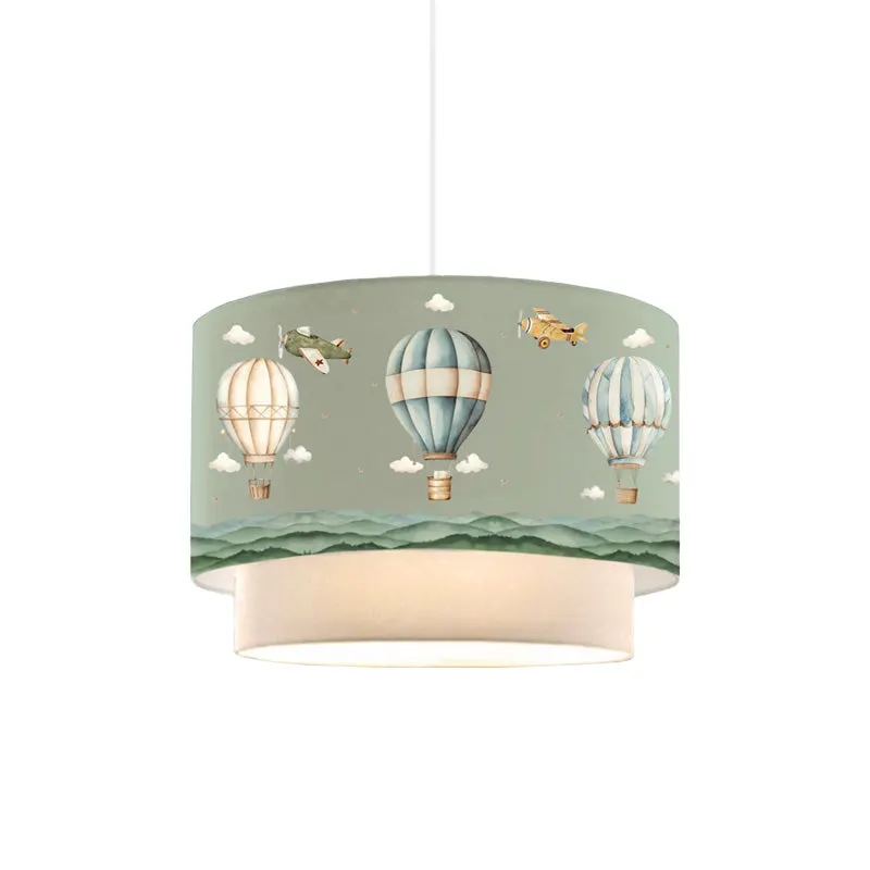 Lampa de tavan pentru copii Balon nuante de verde-crem, D30x20 cm - Verde