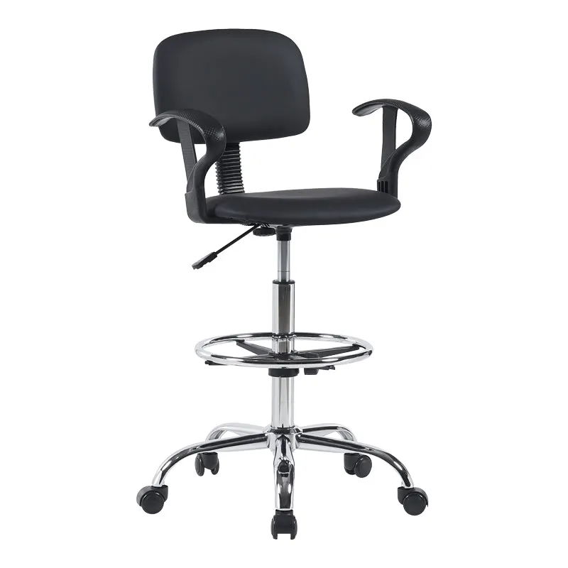 Scaun de receptie Icina I cu role, neagra, 58x54x102-123 cm - Negru