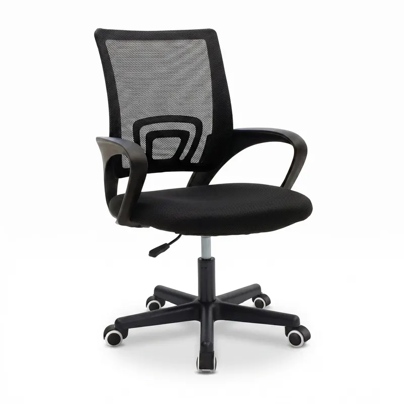 Scaun ergonomic de birou Berto II cu spatar din mesh, – roz/negru, 60x48x85-95 cm - Negru