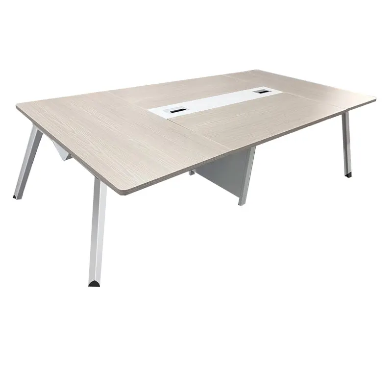 Masa de conferinta Armadi, Gri-Alb, 240x120x75 cm - Natur