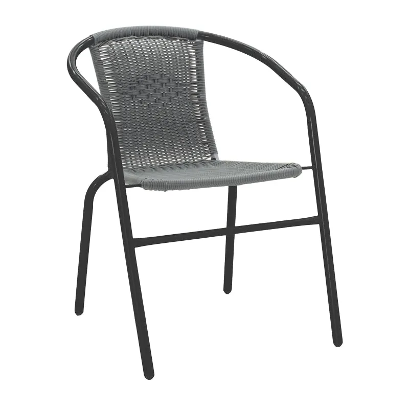 Fotoliu Obbi din metal negru-Gri, deschis, 54x56x73 cm - Gri
