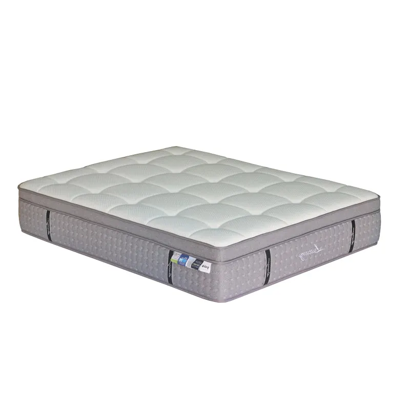 Saltea Luxury 5 zone arcuri buzunar+gel spuma cu memorie+latex 34-36cm, Alb, 150x200 cm - Alb