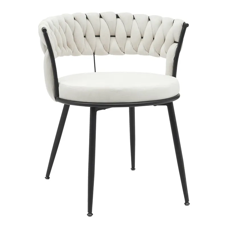 Scaun Alkia din catifea, bej, 60x57x68 cm - Negru