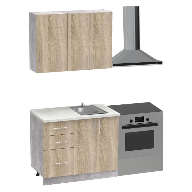 Set mobila bucatarie Festa, Sonoma, 100x60x85 cm - Stejar