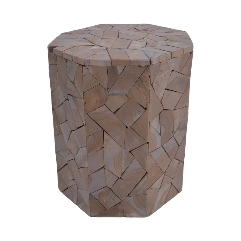 Taburet Sity gri spalat din lemn solid suar, 32x32x40 cm - Gri