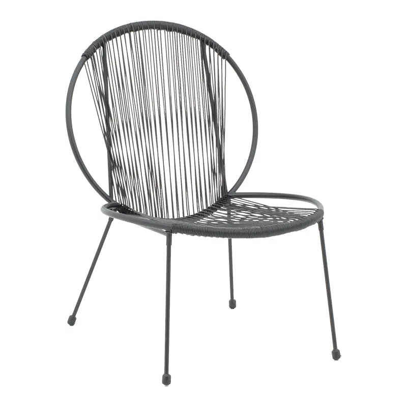 Scaun gradina Dapper negru metal-pe negru, 64x74x76 cm - Negru
