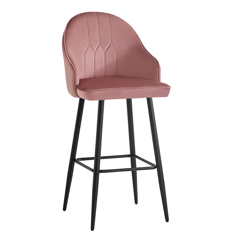 Scaun de bar Velva catifeaa marului putred, Roz, 49x63x102 cm - Roz