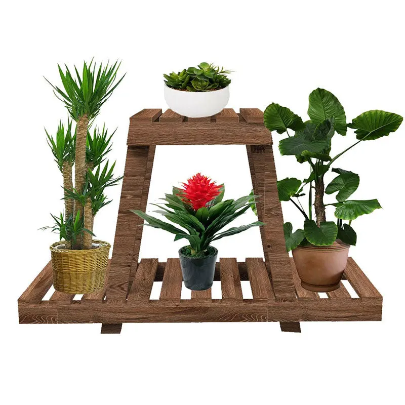 Raft - suport plante Tisa lemn, maro, 75x25x49 cm - Maro