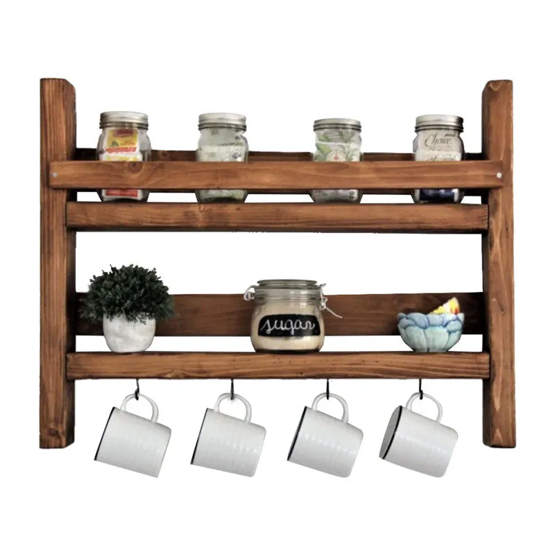 Raft de perete Drigo, nuc, 45x10x34 cm - Nuc
