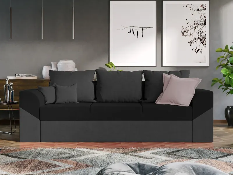 Canapea Extensibila Cali gri antracit / negru — imaginea 2