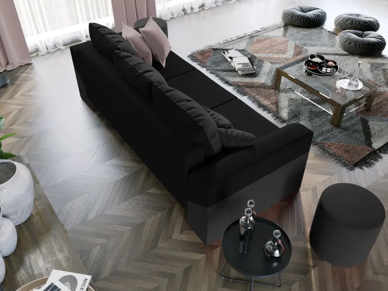 Canapea Extensibila Cali gri antracit / negru — imaginea 3