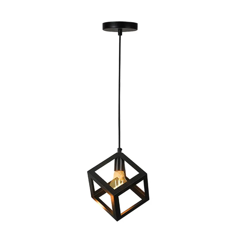 Lustra Kibe negru din metal, 22x22x100 cm - Negru