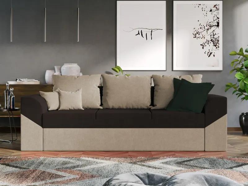 Canapea Extensibila Cali crem / maro — imaginea 2