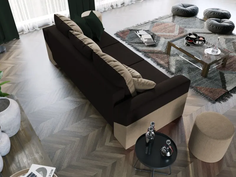 Canapea Extensibila Cali crem / maro — imaginea 3
