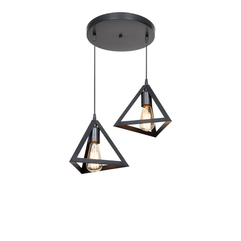 Lustra cu doua lumini Kecha, neagra, D50x60 cm - Negru