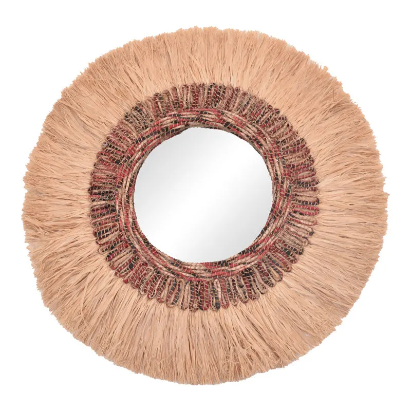 Oglinda Paranome din sisal si abaca, Natural, 115x115 cm - Natur