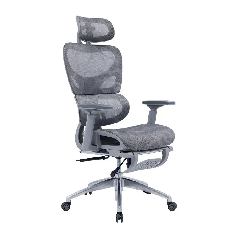 Director scaun birou cu suport pentru picioare Thelonius, Gri, 61x63x125 cm - Gri
