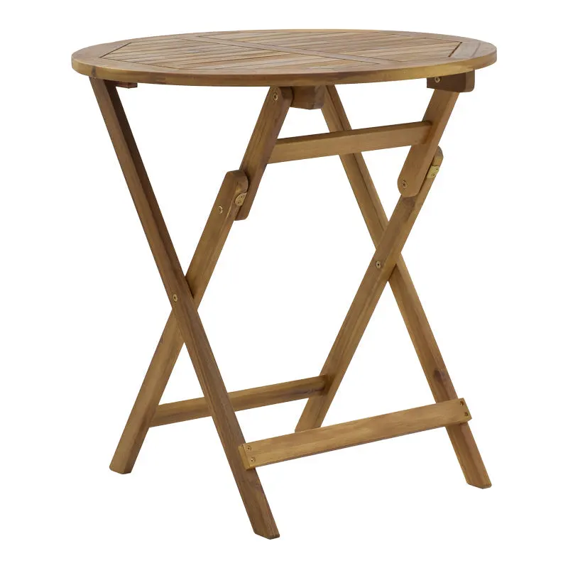 Masa Capruva pliabila lemn Natural de salcam, D70x74 cm - Natur