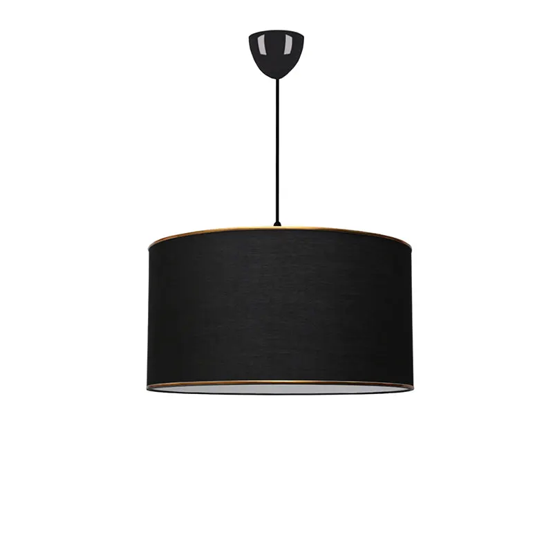 Lustra PWL-1091, metal si textil, D38x21 cm - Negru