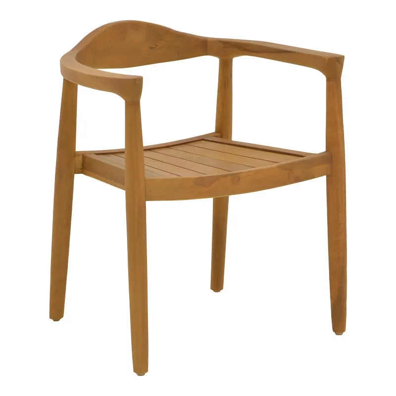 Fotoliu exterior Ganny, lemn de tec si franghie PE, 59x56x71 cm - Natur