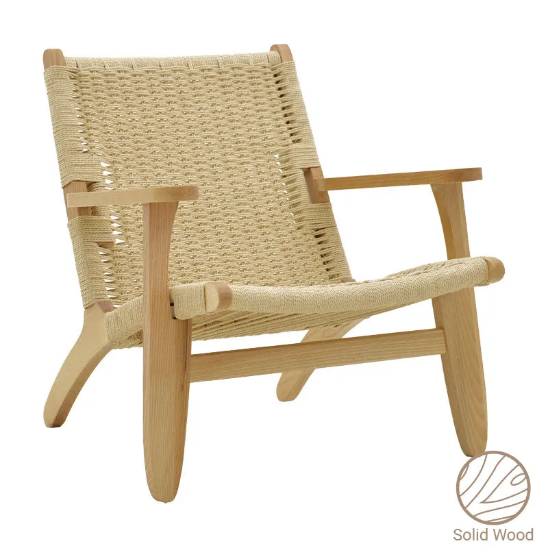 Fotoliu Chiara lemn de fag Natural - scaun frânghie, Natural, 70x68x75 cm - Natur