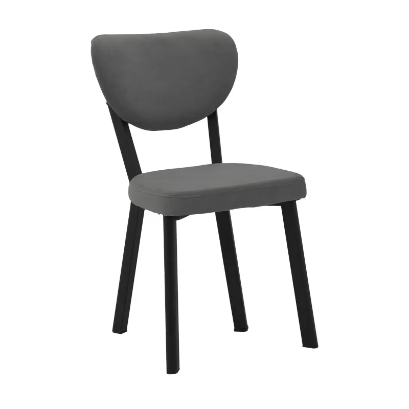 Scaun Joley Gri inchis catifea-negru metal, 45x39x86 cm - Negru