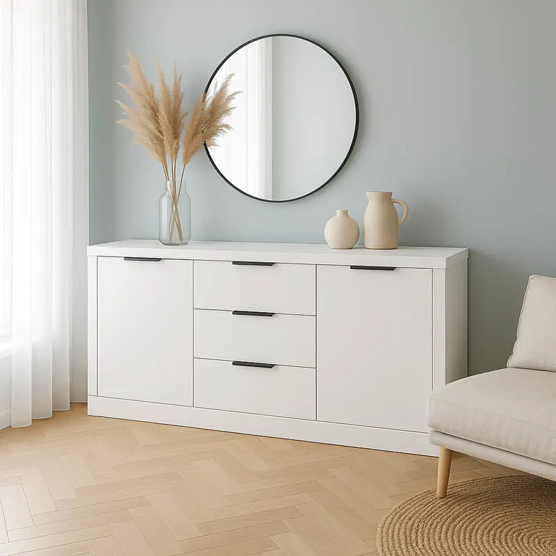 Comoda Doha, Lemn, 180x45x80 cm - Alb