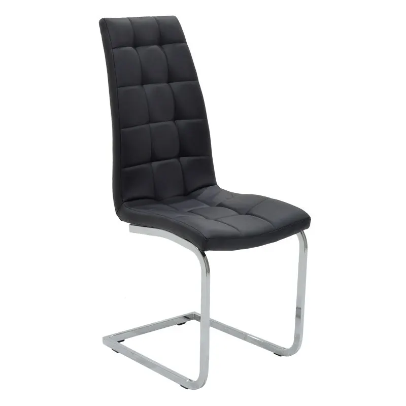 Scaun Darrell pu negru - metal, cromat, 42x49x106 cm - Negru