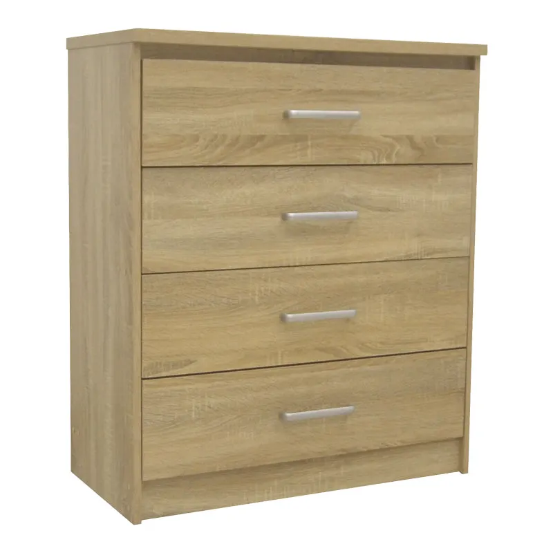 Comoda cu 4 sertare Olympus, stejar deschis, 80x40x95 cm - Stejar