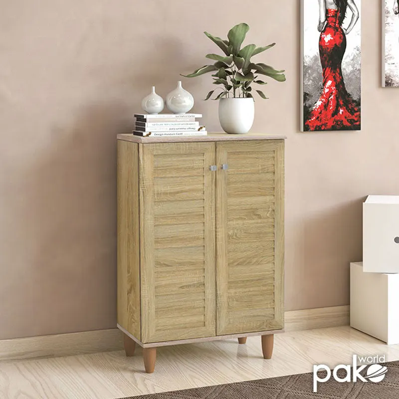 Dulap pantofi Santi, 10 - 12 perechi, Nuc - Stejar, 60x35x92 cm - Stejar