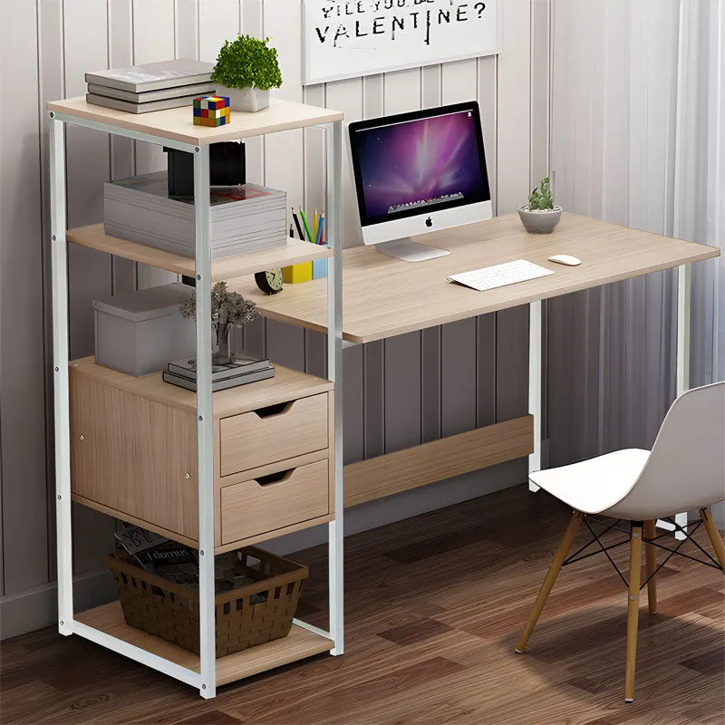 Birou cu biblioteca Zayn ΙΙ, Natural,  107x40x110 cm - Natur