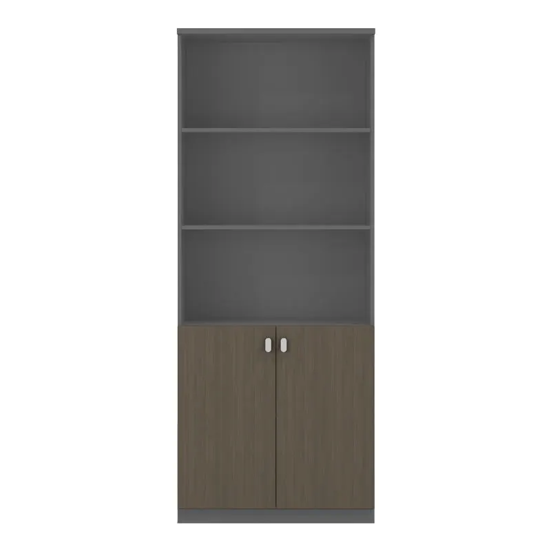 Biblioteca profesionala Denith, Gri inchis, 80x40x200 cm - Gri
