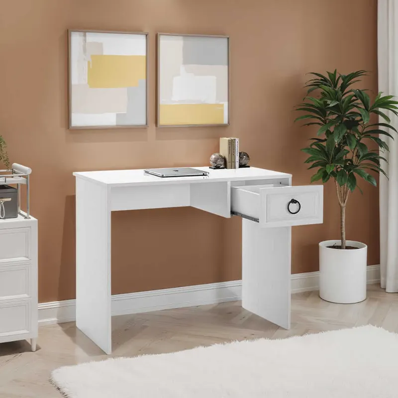 Birou CMS-1301-BB-1 Home Collection® Hampton, cu sertar, Alb, 90x75x51 cm - Alb
