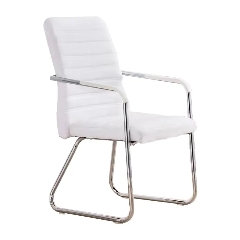 Scaun pentru oaspeti Sefine, picior din crom, Alb - Negru, 53x45x97 cm, 45x53 cm - Alb