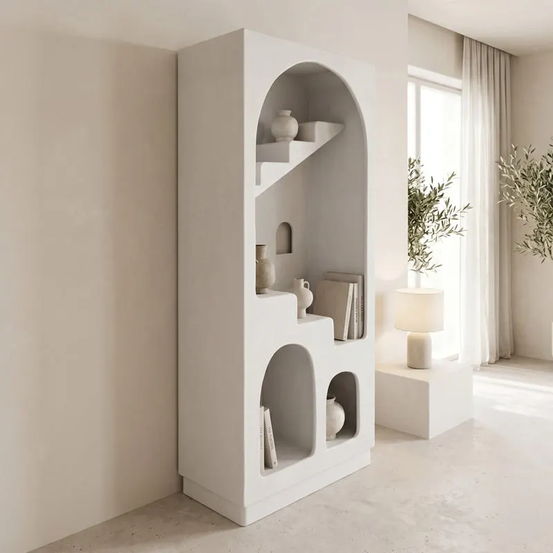 Biblioteca Boolten, MDF, Alb, 80x38x190 cm - Alb
