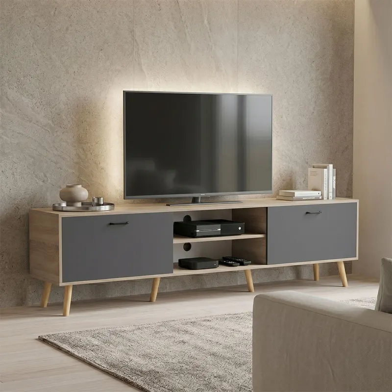 Comoda TV Gorna, 180x35x49 cm - Antracit