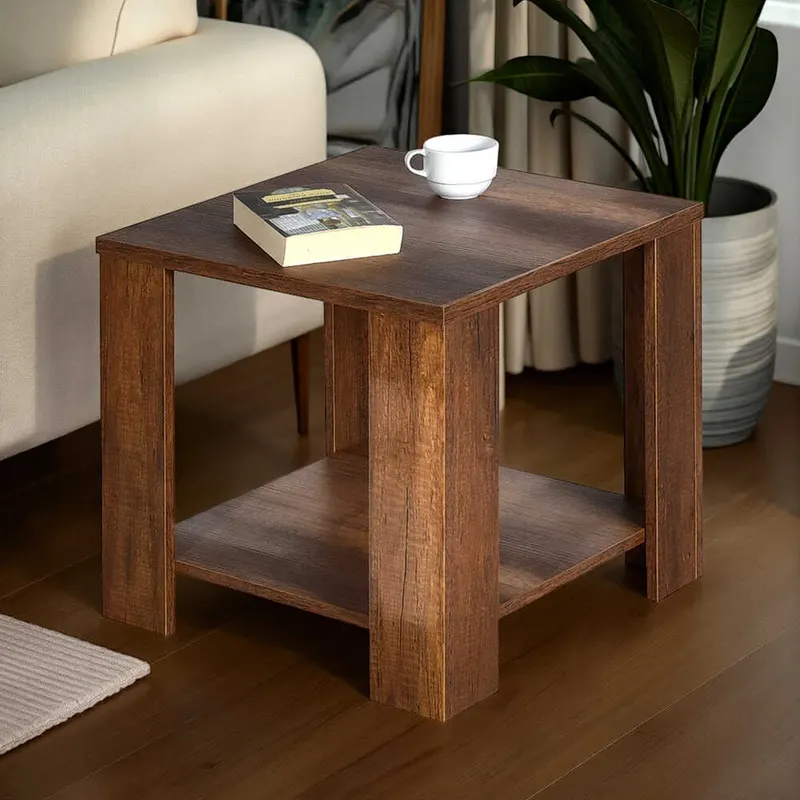Masuta Cafea Laterala SHP-550-FF-1 Home Collection® New Line, Maro - Natur - Stejar, 50x48x50 cm - Maro