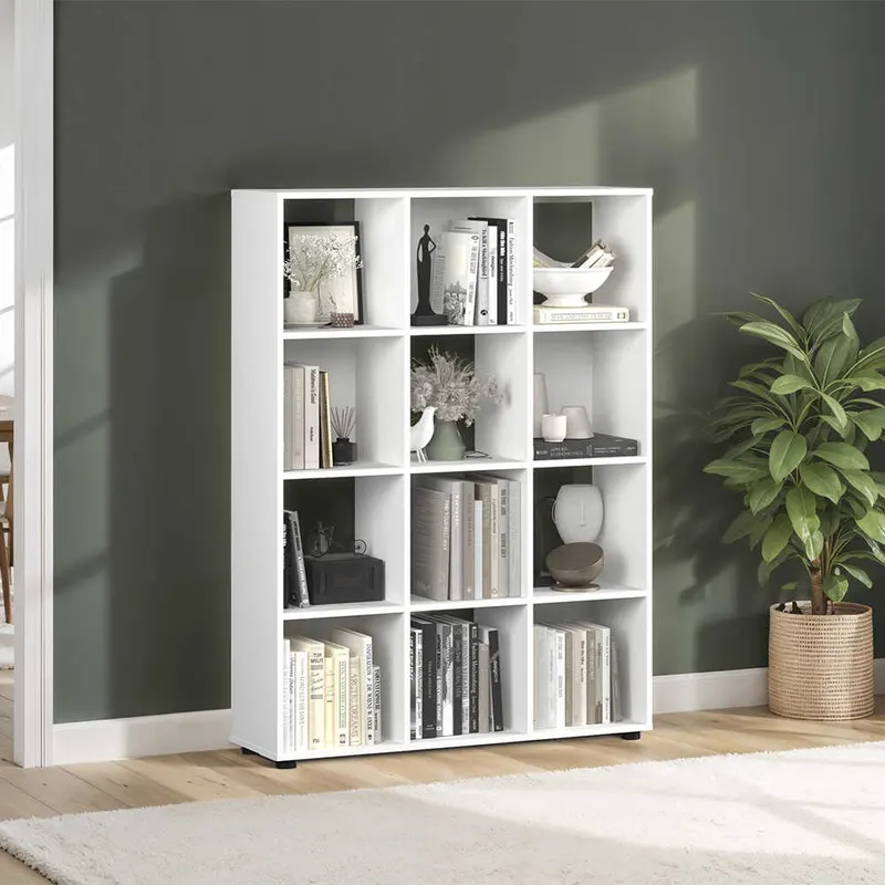 Biblioteca KTP-034-FF-1 Home Collection® Cubic, Alb - Stejar, 104x141x30 cm - Alb