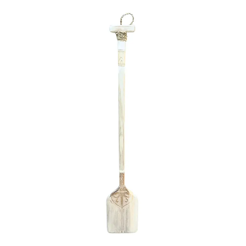 Decoratiune de perete Boon Inart mahogany, 120 cm, 20x120 cm - Alb-Natural