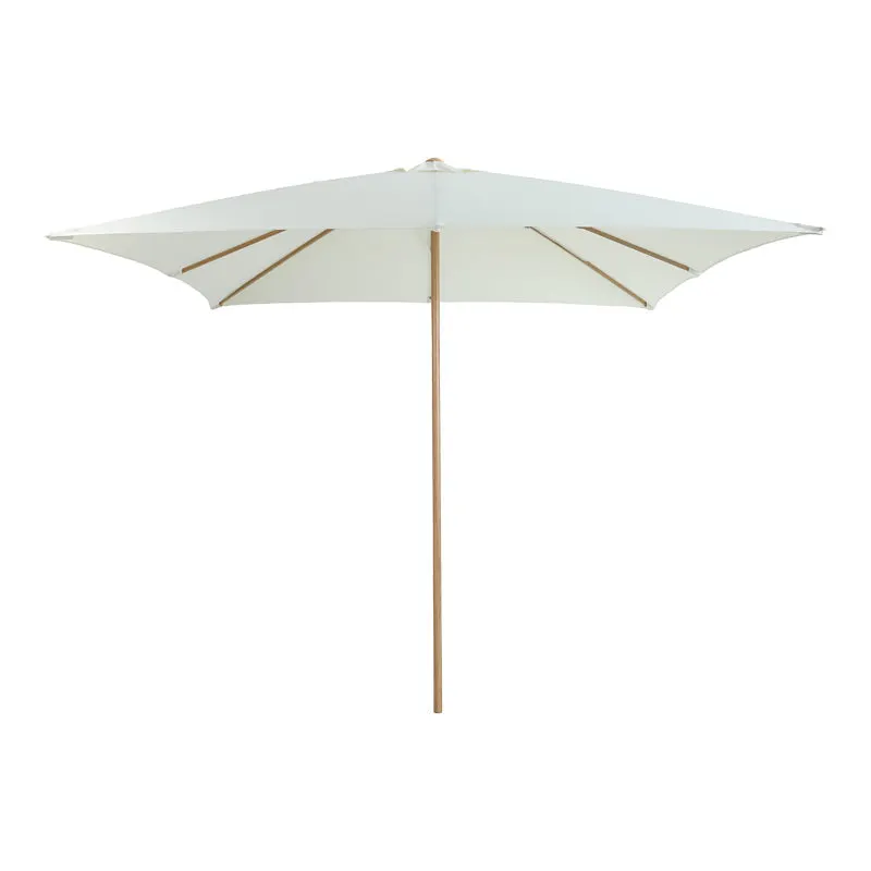 Umbrelă de exterior Solis, Natural Finish Pole-Sandy Cream Fabric, 195x195x235 cm - Natural Finish Pole-Sandy Cream Fabric