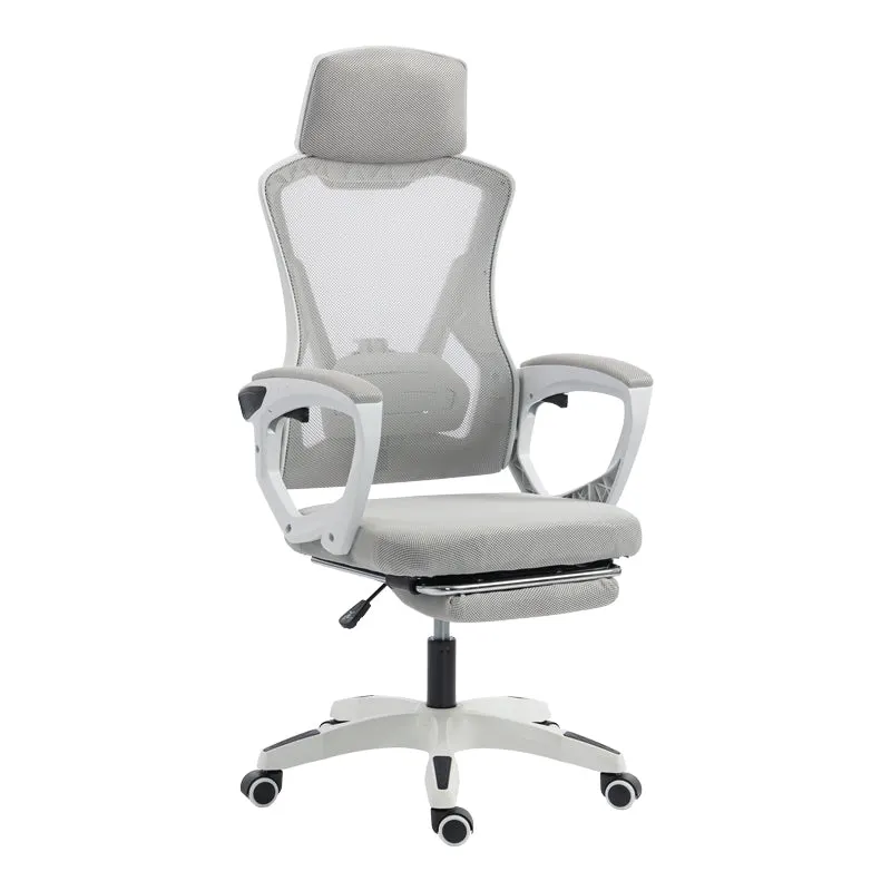 Scaun de birou managerial Meton, 48x60x128 cm - Alb-Gri