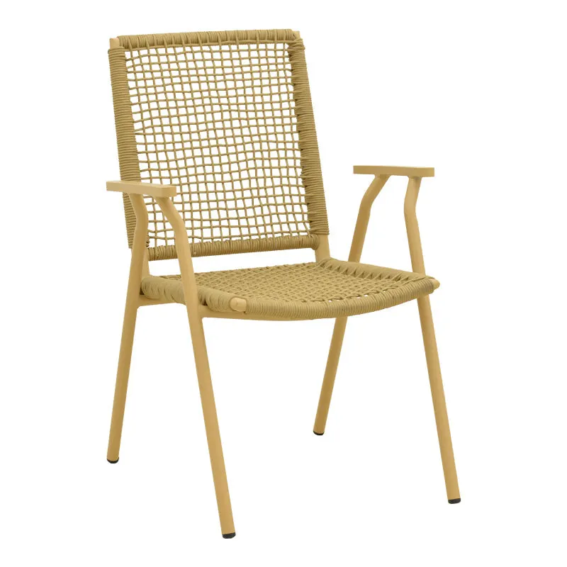 Scaun exterior Weave, aluminiu si ratan PE, 57x63x86 cm - Bej