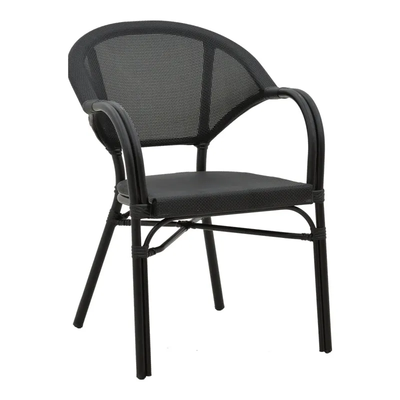 Scaun de gradina Elyza, Bej - Negru, 57x62x84 cm - Negru