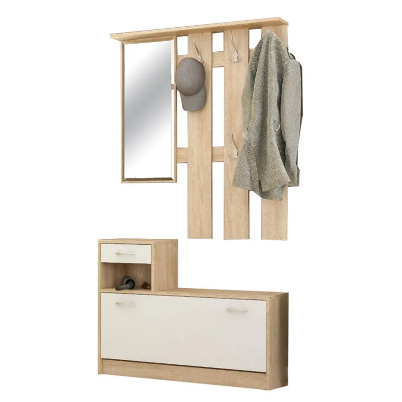 Mobilier de hol Jamie, 100x28x187 cm - Alb