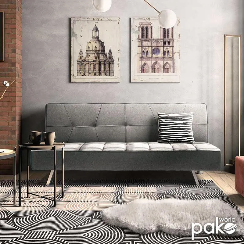 Canapea extensibilă Travis, Diverse culori, 175x83x74 cm - Gri închis
