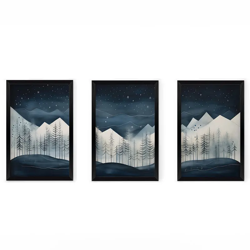Tablou de canvas Wall art în frame Wavy triptyque cu digital print, Multicolor, 33x48 cm - MULTICOLOR