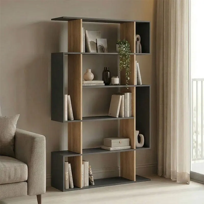 Biblioteca Mito, 109x25x161 cm - Antracit-Sonoma