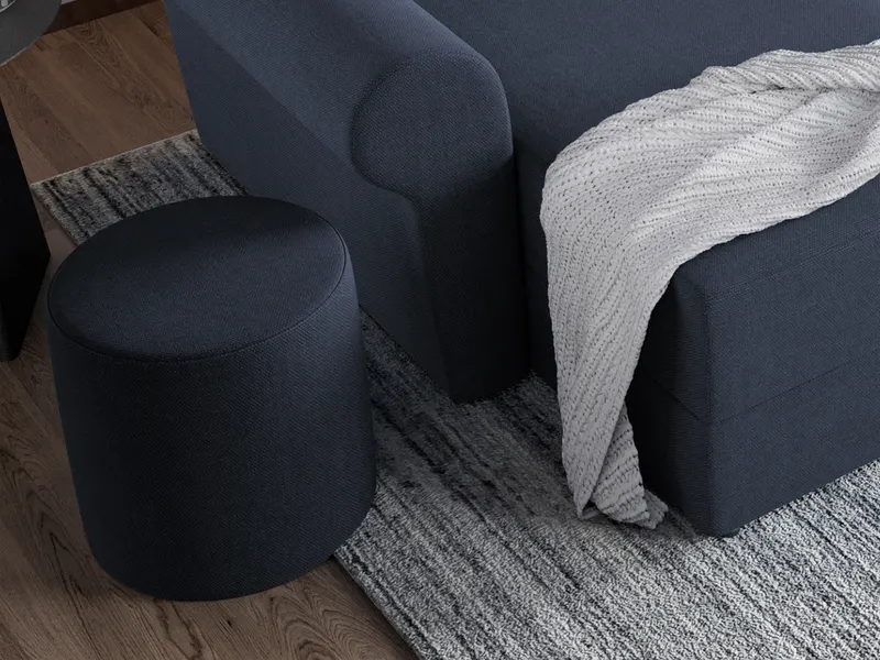 Taburet Smart Tapitat Bleumarin — imaginea 2