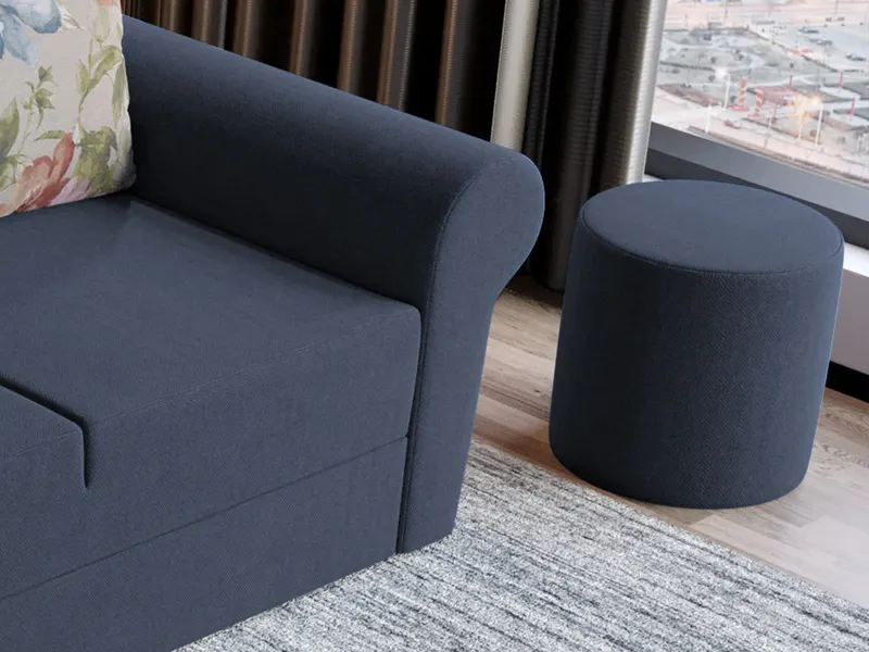 Taburet Smart Tapitat Bleumarin — imaginea 3