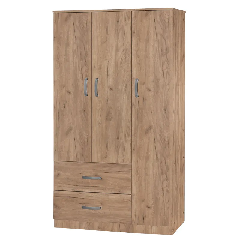 Dulap Zelia cu 2 usi si sertare, 90x42x180 cm - Natural